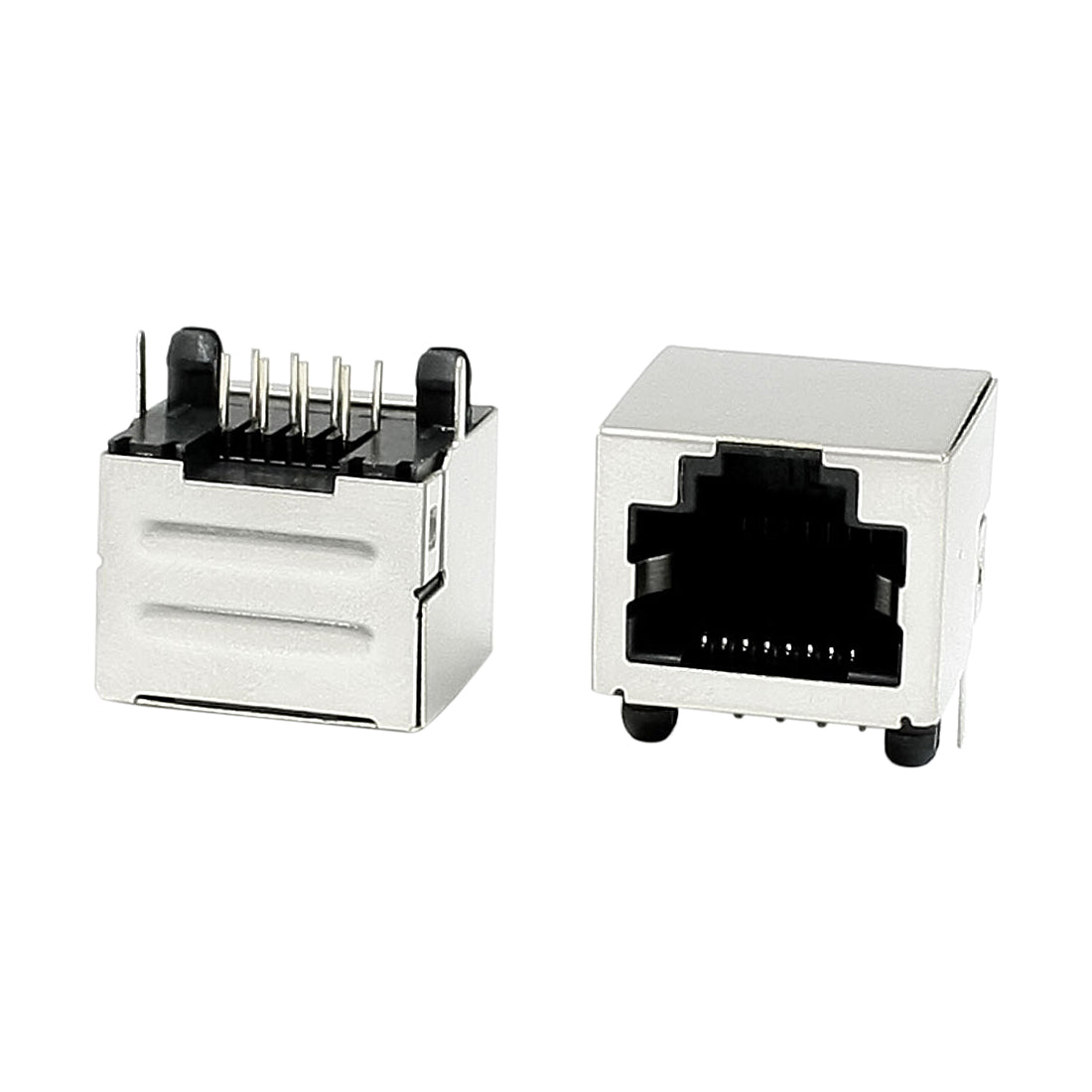 Harfington 15 Pcs 8 Pins RJ45 PCB Horizontal Plug-in Type Jacks Sockets 15mm Length