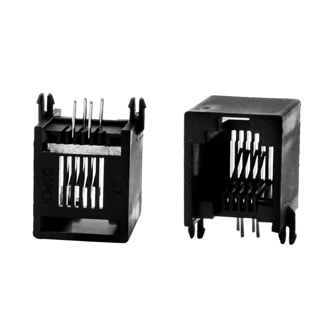 Harfington 15 Pcs RJ11 6P4C 4Pin Modular Network PCB Jacks Ports Sockets 13 x 12 x 14mm