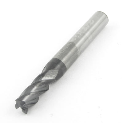Harfington 5mmx13mmx6mmx50mm 4 Flutes Tungsten Carbide Straight Shank End Mill Cutter Gray