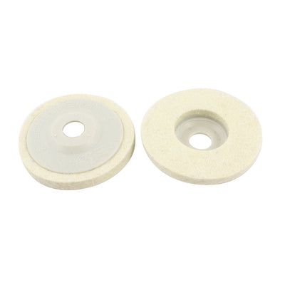 Harfington 17mm Hole Dia Round  Felt Polishing Wheel Disc Replacement 2 Pcs