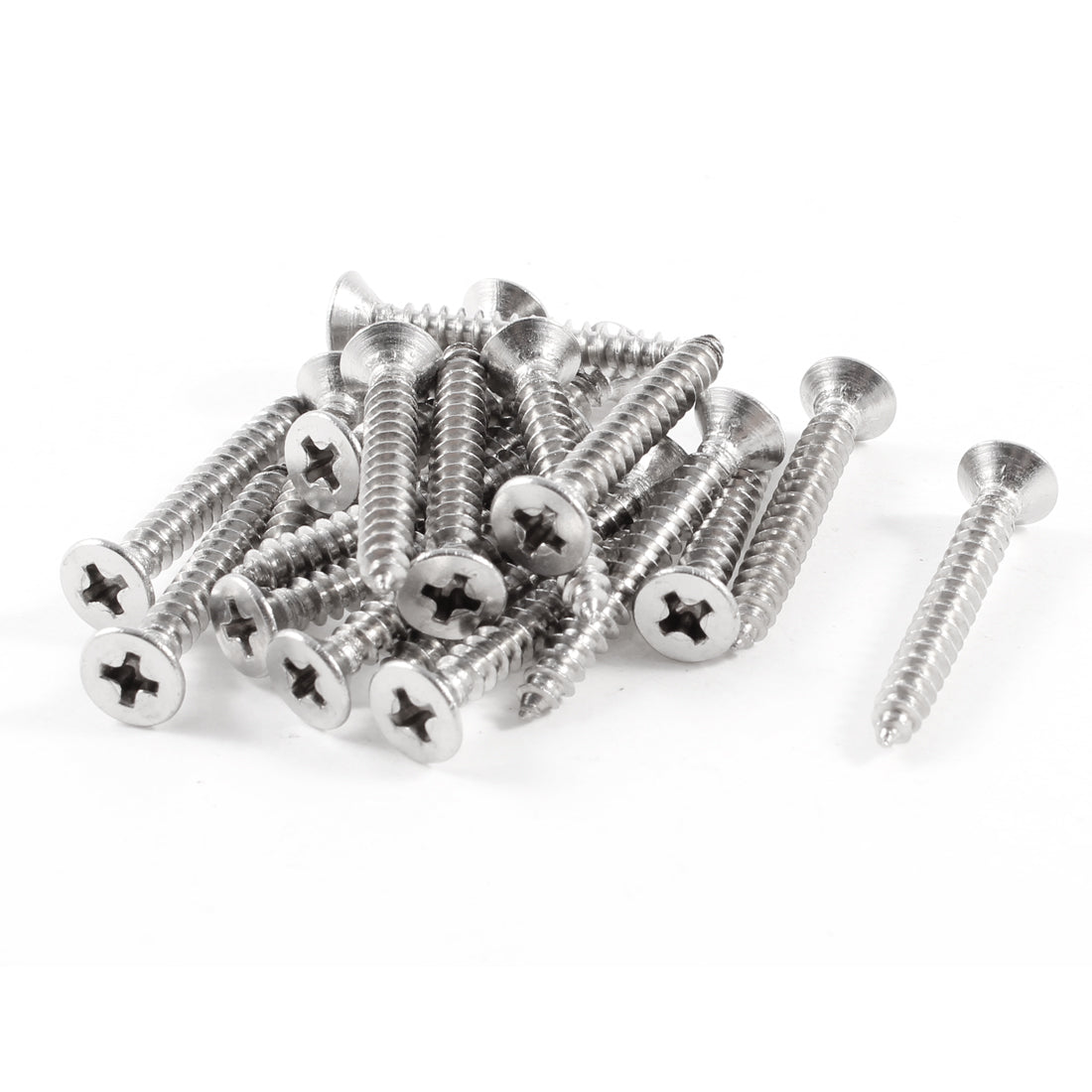 Harfington 30mmx4mm Thread Diameter Stainless Steel Crosshead Self Tapping Screw 20Pcs