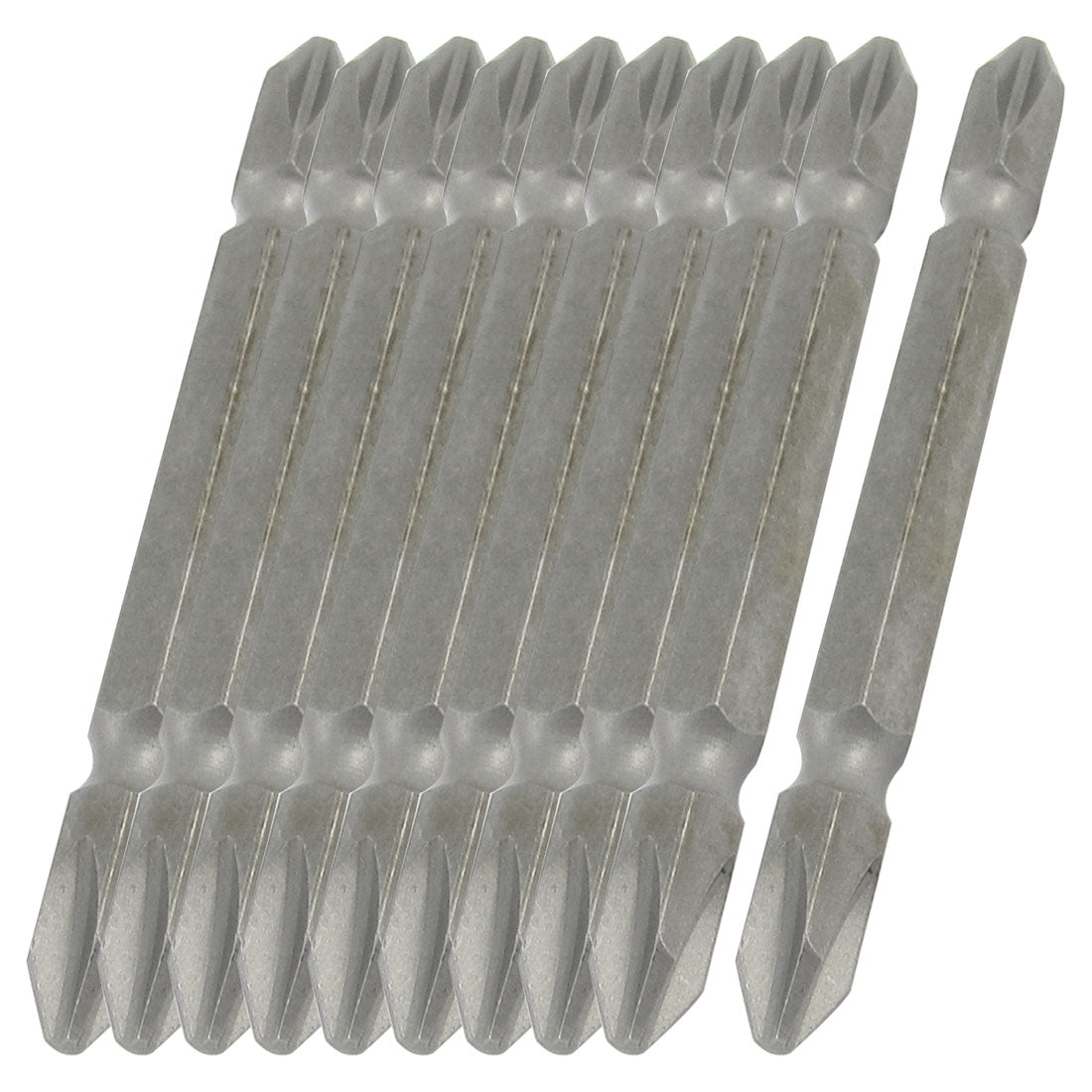 Harfington 10 Pcs Silver Gray Double Ends 4mm x 75mm Magnetic Tip PH2 Screwdriver Bits