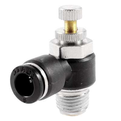 Harfington 13mm Male Thread 8mm Tube Push In Fitting Speed Flow Controller Air Valve