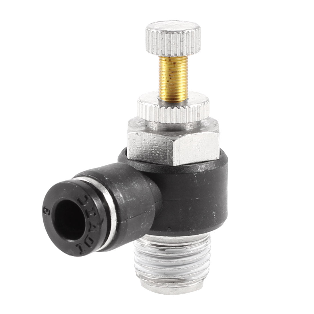 Harfington 13mm Male Thread 6mm Tube Push In Fitting Speed Flow Controller Air Valve
