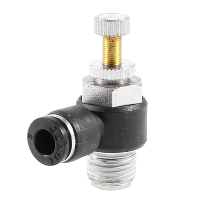 Harfington 13mm Male Thread 6mm Tube Push In Fitting Speed Flow Controller Air Valve