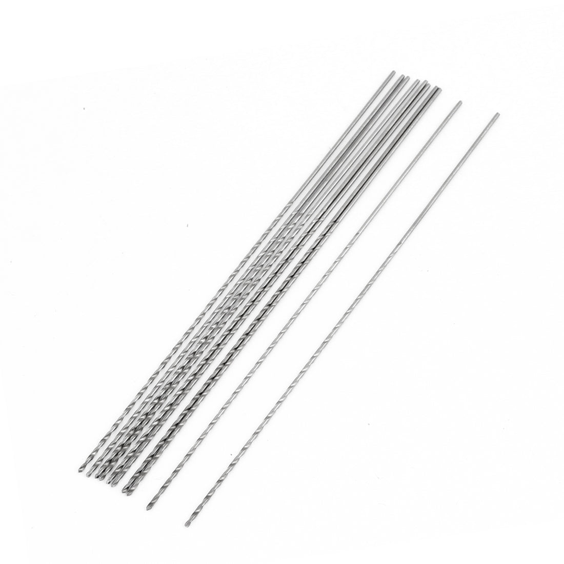 Harfington 10pcs Straight Shaft 0.8mm High Speed Steel Twist Drilling Hole Iron Drill Bits