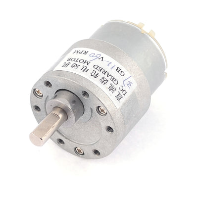 Harfington 12V 60RPM Permanent Magnetism 6mm Shaft Dia DC Gearbox Geared Motor
