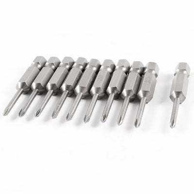 Harfington 10 Pcs 1/4" Hex Shank 2.5mm Bit PH0 Phillips Screwdriver Bits 50mm Long