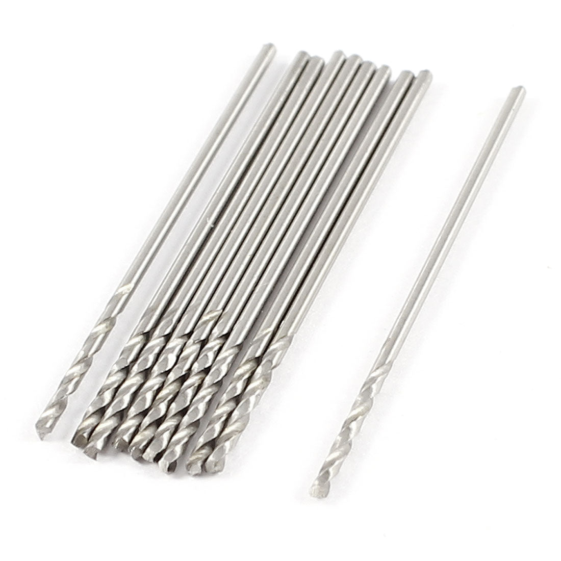Harfington 0.8mm x 10mm x 30mm Drilling High Speed Steel Spiral Drill Bits 10 Pcs