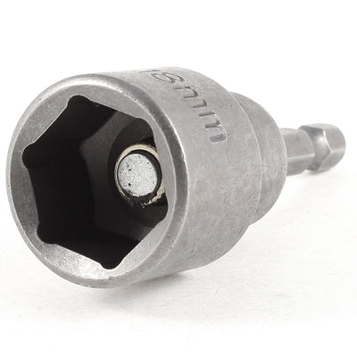 Harfington 6.35mm Shank 18mm Hex Socket Wrench Nut Magnetic Driver Bit Gray