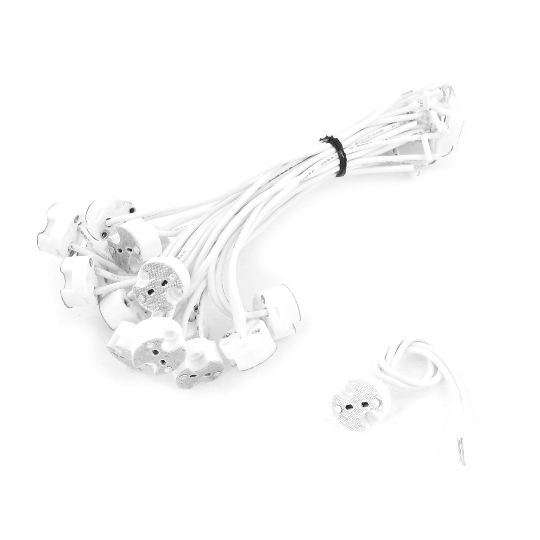 Harfington 15 Pcs White MR16 GU5.3 Ceramic Base Socket LED Light Lamp Holder