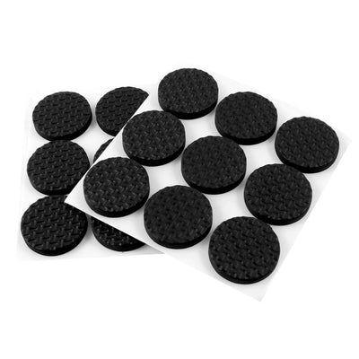 Harfington 18 Pcs Black 2.5cm Diameter Nonslip Table Chair Leg Felt Cushion Pad