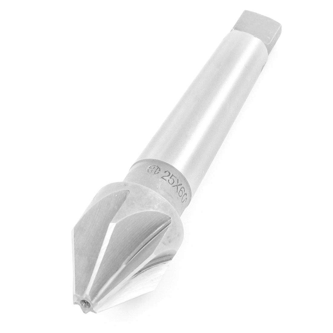 Harfington 25mm Dia 60 Degree 6 Flute Taper Shank Wood Working HSS Chamfering Cutter