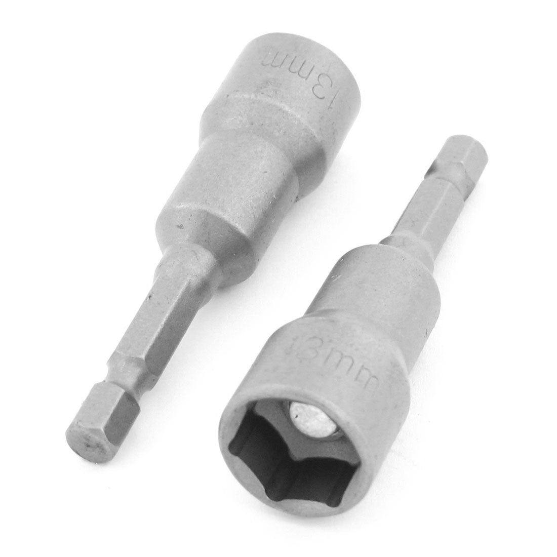 Harfington 2 Pcs Gray Metal Screwdriver Drivers Drills 13mm Width Hex Socket Bit