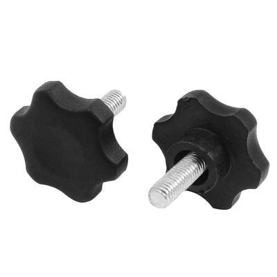 Harfington 2 Pcs 8mm x 20mm Male Thread Screw 40mm Dia Star Shaped Head Clamping Knob