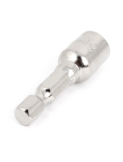 Harfington Silver Tone 8mm Width Head Screwdrivers Magnetic Hex Socket Bit