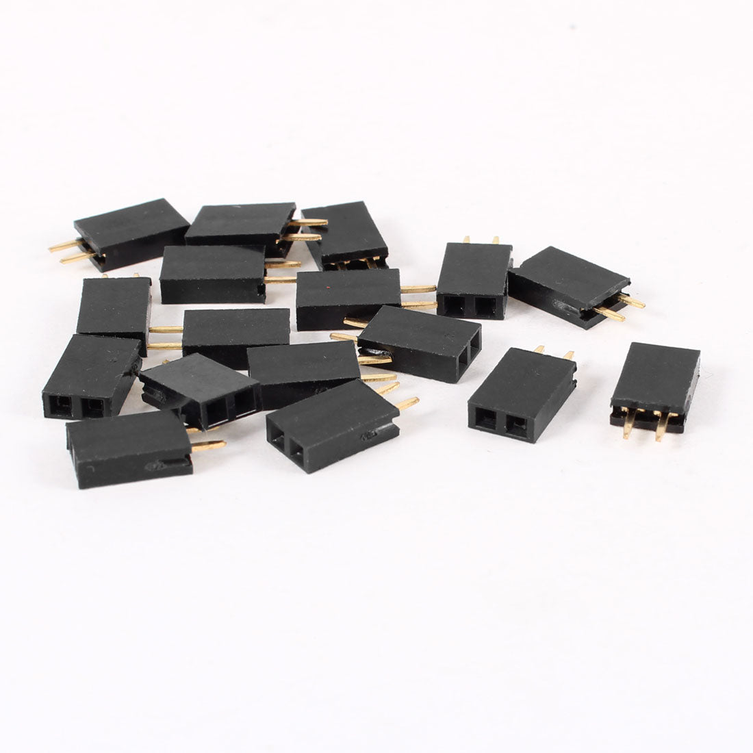 Harfington 16pcs Straight Single Row 2.54mm Pitch 2 Terminal Connector Female Header