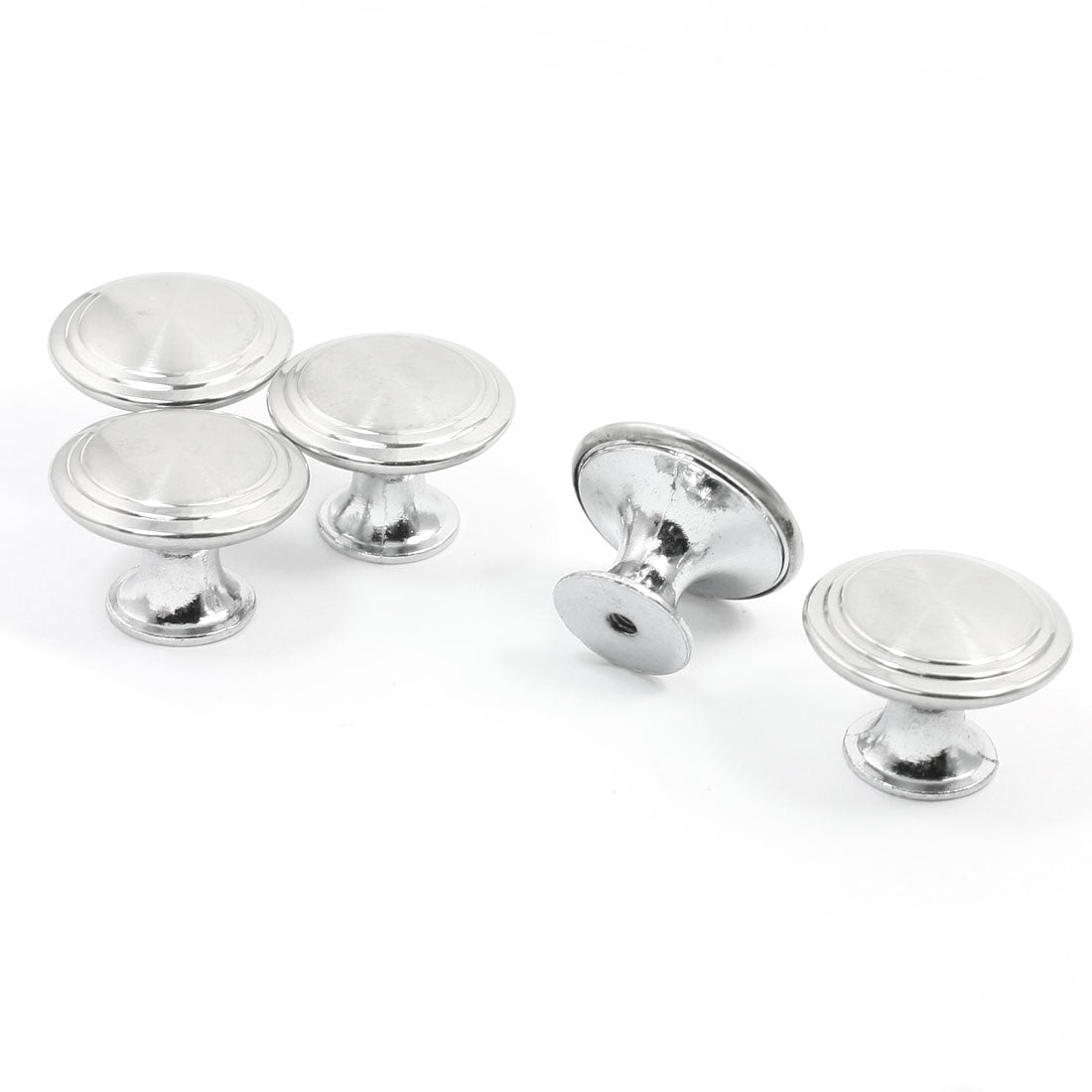 Harfington 0.16" Thread Round Stainless Steel Knob Handle for Cabinet Door 5 Pcs