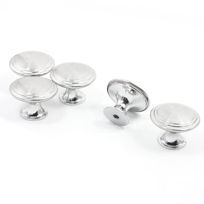 Harfington 0.16" Thread Round Stainless Steel Knob Handle for Cabinet Door 5 Pcs