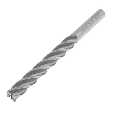 Harfington Silver Tone HSS Helical Groove 4 Flute 14mm Cutting Dia End Mill