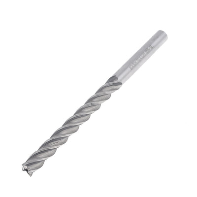 Harfington Silver Tone HSS Helical Groove 4 Flute 8mm Cutting Dia End Mill