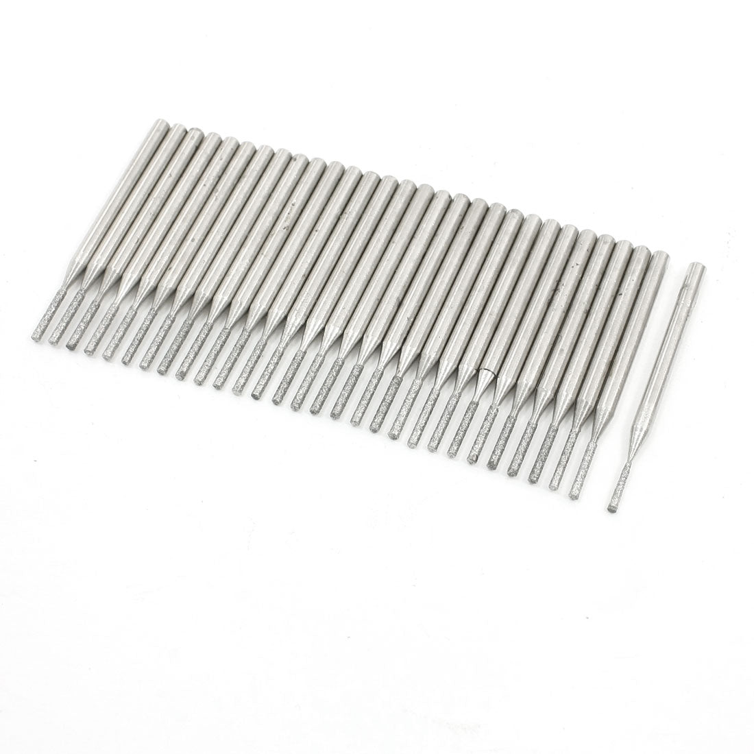 Harfington 30 Pcs 1.5mm Cylindrical Nose Grinding Diamond Mounted Bits Point