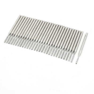 Harfington 30 Pcs 1.5mm Cylindrical Nose Grinding Diamond Mounted Bits Point