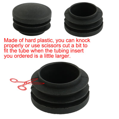Harfington 19mm Dia Round Plastic Blanking End Cap Tubing Tube Insert 4 Pcs