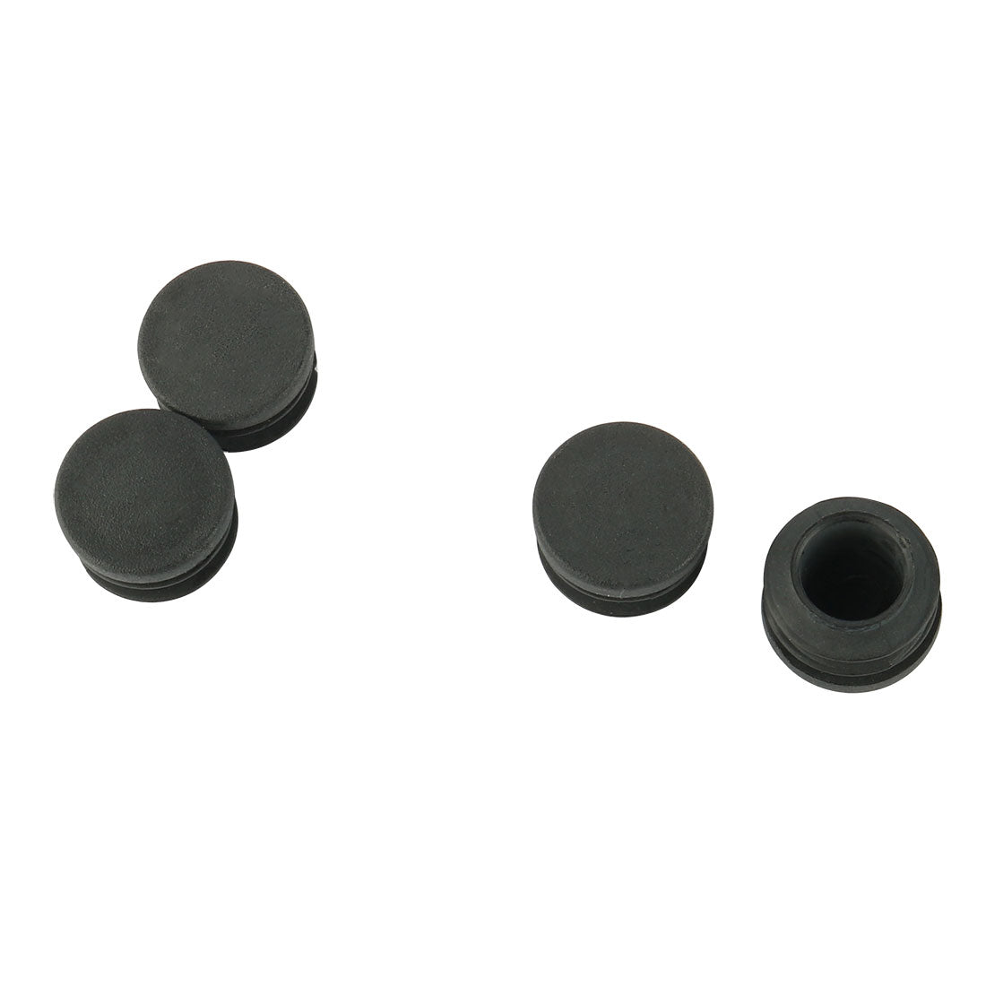 Harfington 19mm Dia Round Plastic Blanking End Cap Tubing Tube Insert 4 Pcs