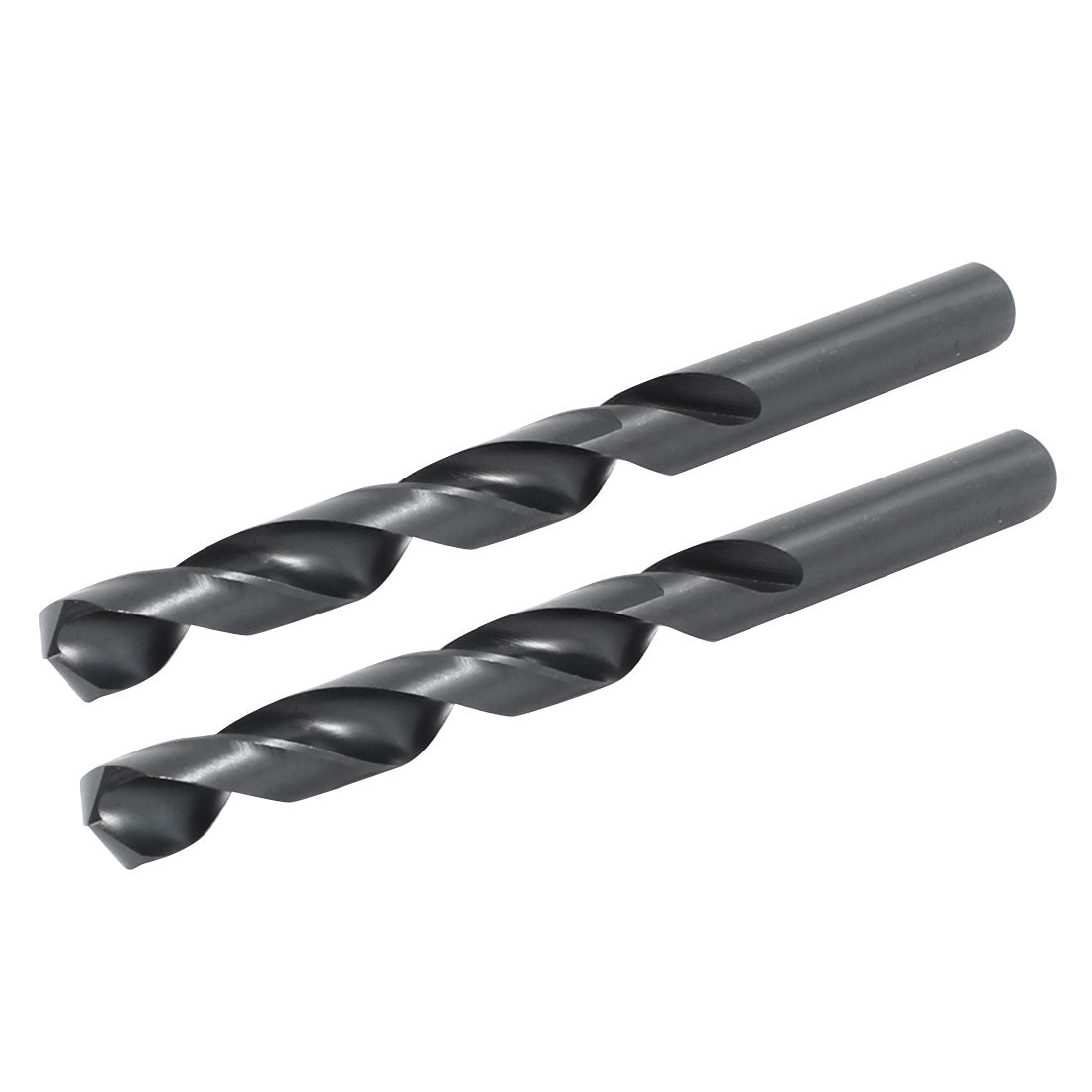 Harfington 2pcs HSS 7.8mm Dia 2 Flute Cutting Round Straight Shank Twist Drill Bit Black