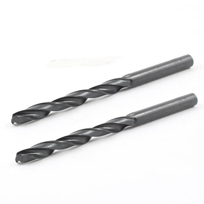 Harfington 2pcs Straight Shank 6.7mm Dia Split Point High Speed Steel Twist Drill Bit Black