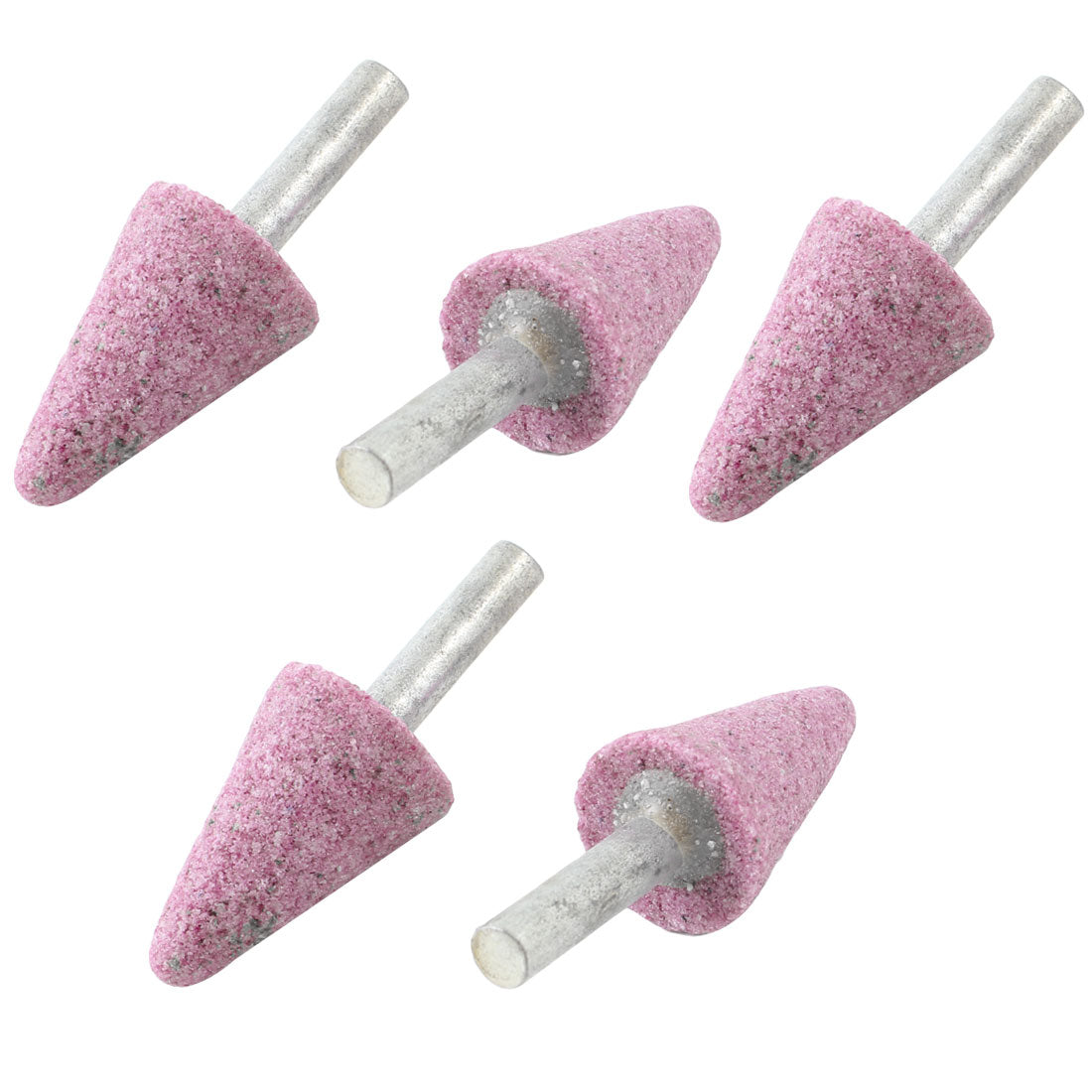 Harfington 5.7mm Shank 20mm Conical Abrasive Mounted Grinding Heads Stone Purple 6 Pcs