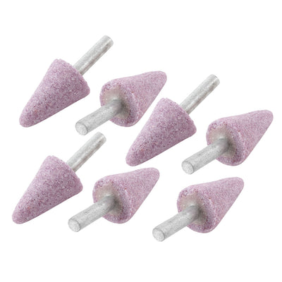 Harfington Grinding Polishing Taper Shape 20mm Dia Purple Mounted Pointed Stone 7 Pcs