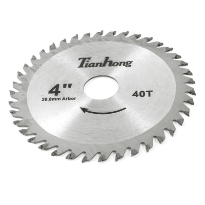 Harfington Silver Tone Steel 40 Teeth 105mm Cutting Dia Saw Blade for Carpentry