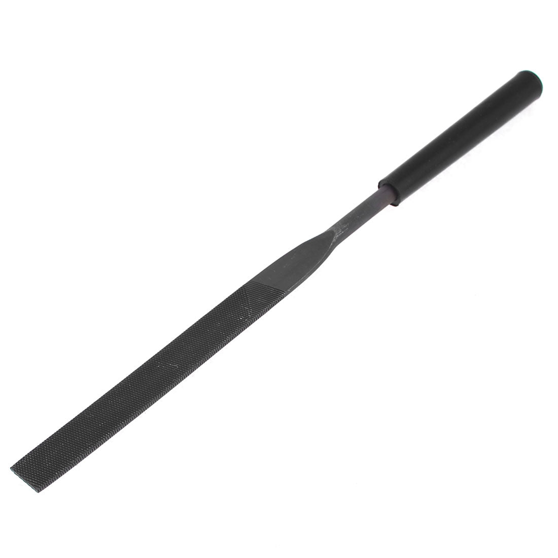 Harfington 182mm Length Black Plastic Handle Metal Flat Half Round Needle File