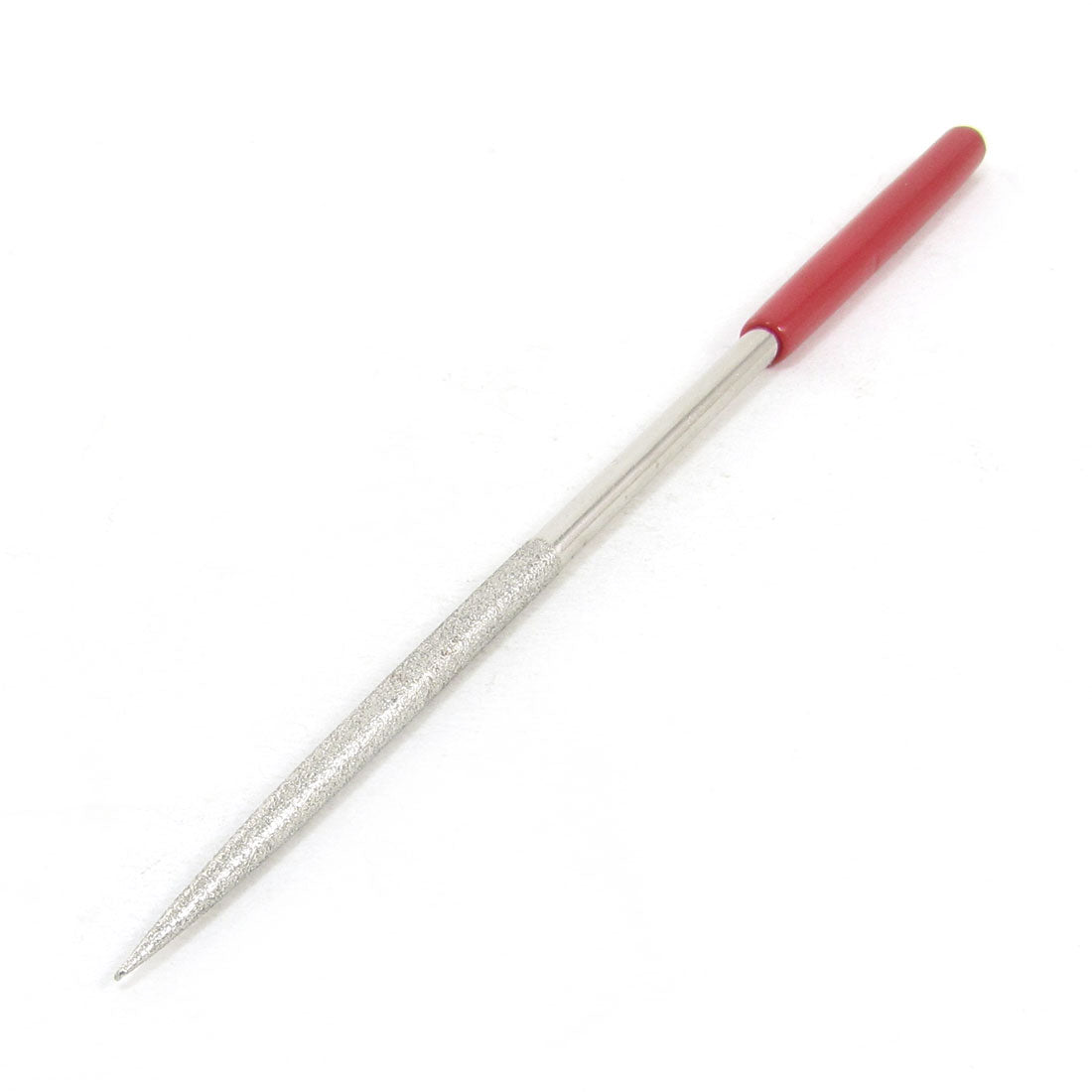 Harfington Red Plastic Handle Rock Diamond 5mm x 180mm Round Needle File