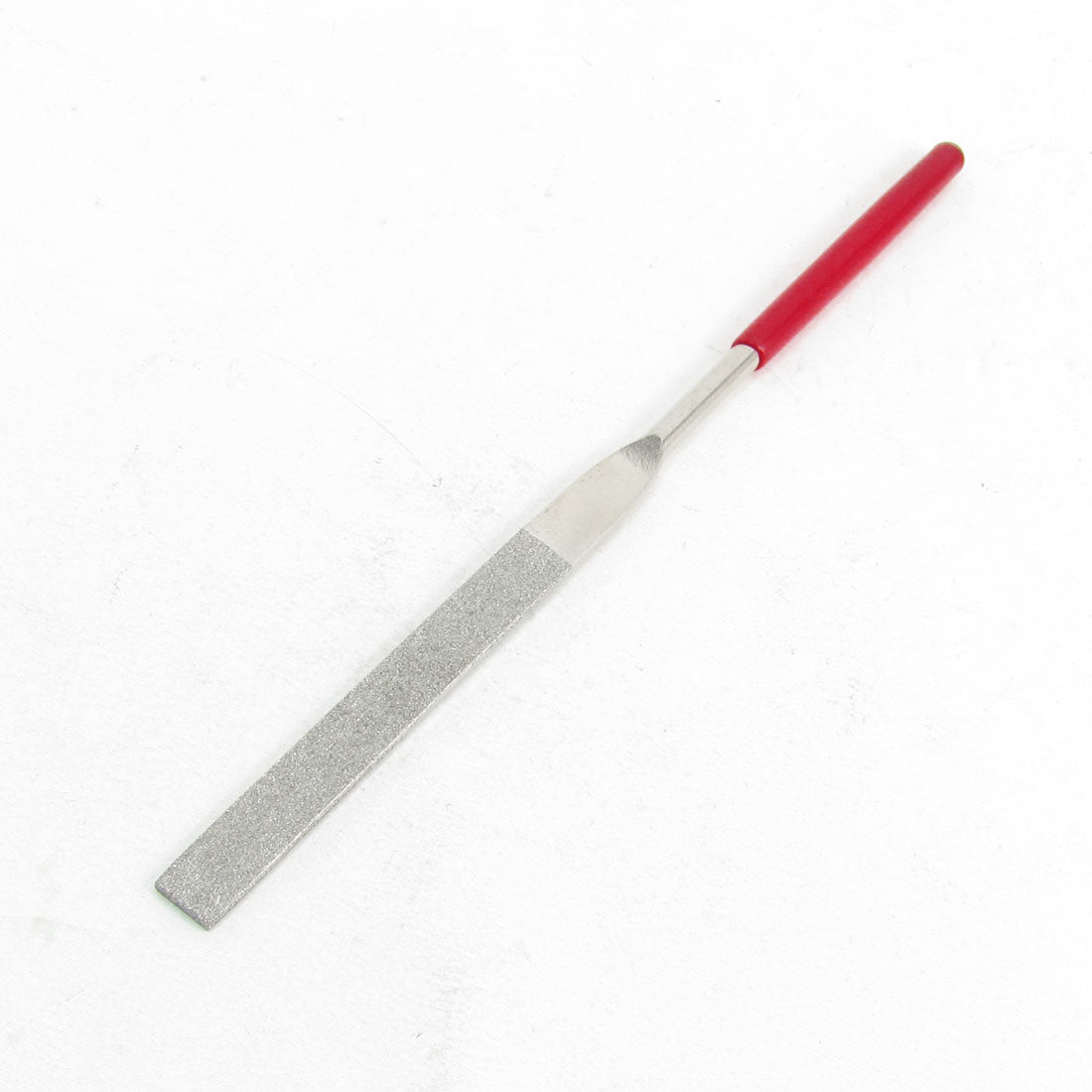 Harfington 180mm Long Art Craft Flat Diamond File Grinding Tool Red Silver Tone
