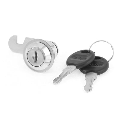 Harfington 18mm Thread Flat Key Round Head Cam Lock for Cabinet w Keys
