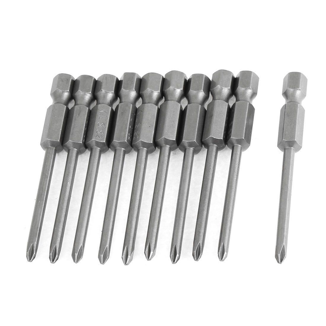 Harfington 65mm Long PH1 Phillips Cross Head Magnetic Power Driver Bits 10 Pcs