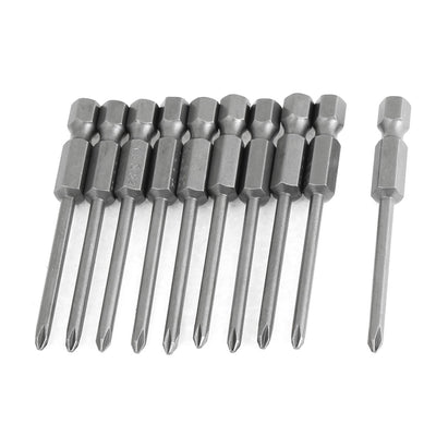 Harfington 65mm Long PH1 Phillips Cross Head Magnetic Power Driver Bits 10 Pcs