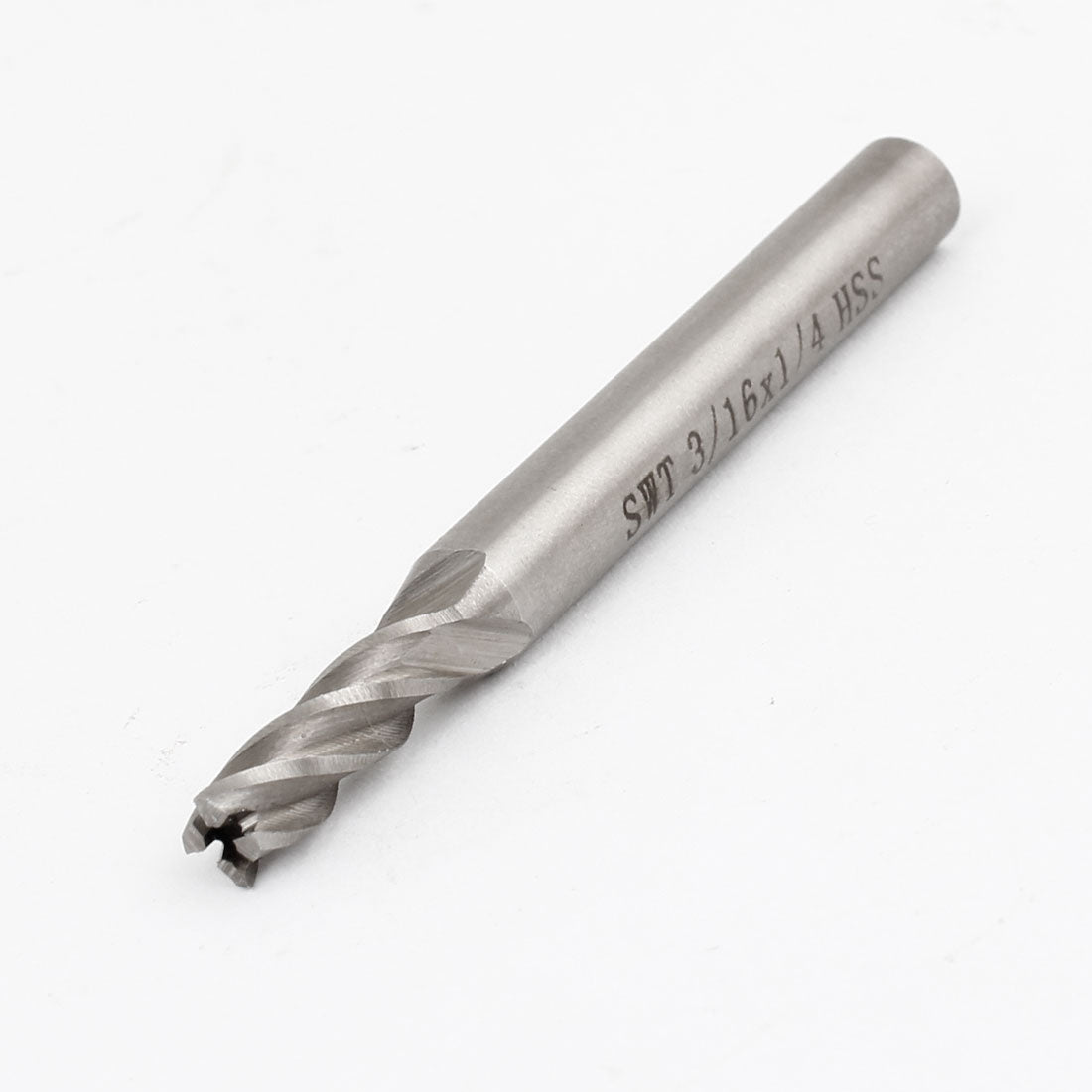 Harfington 3/16" x 1/4" x 9/16" x 2 3/8" Helical Groove 4 Flute HSS End Mill Cutter