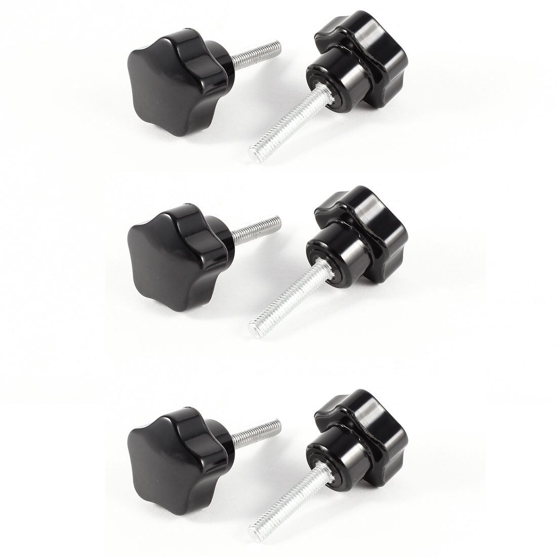 Harfington 6 Pcs M5x20mm Male Thread Black Star Head Clamping Knob Grip