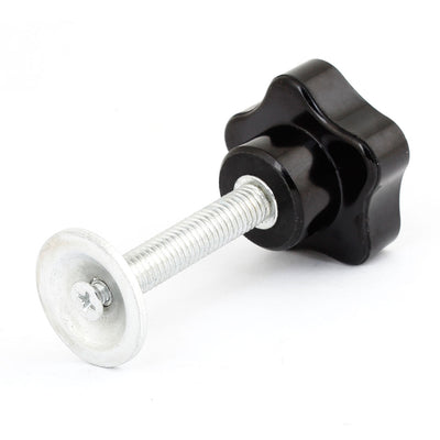 Harfington M8 x 40mm Male Thread Metal Clamping Star Knob Grip Black Silver Tone