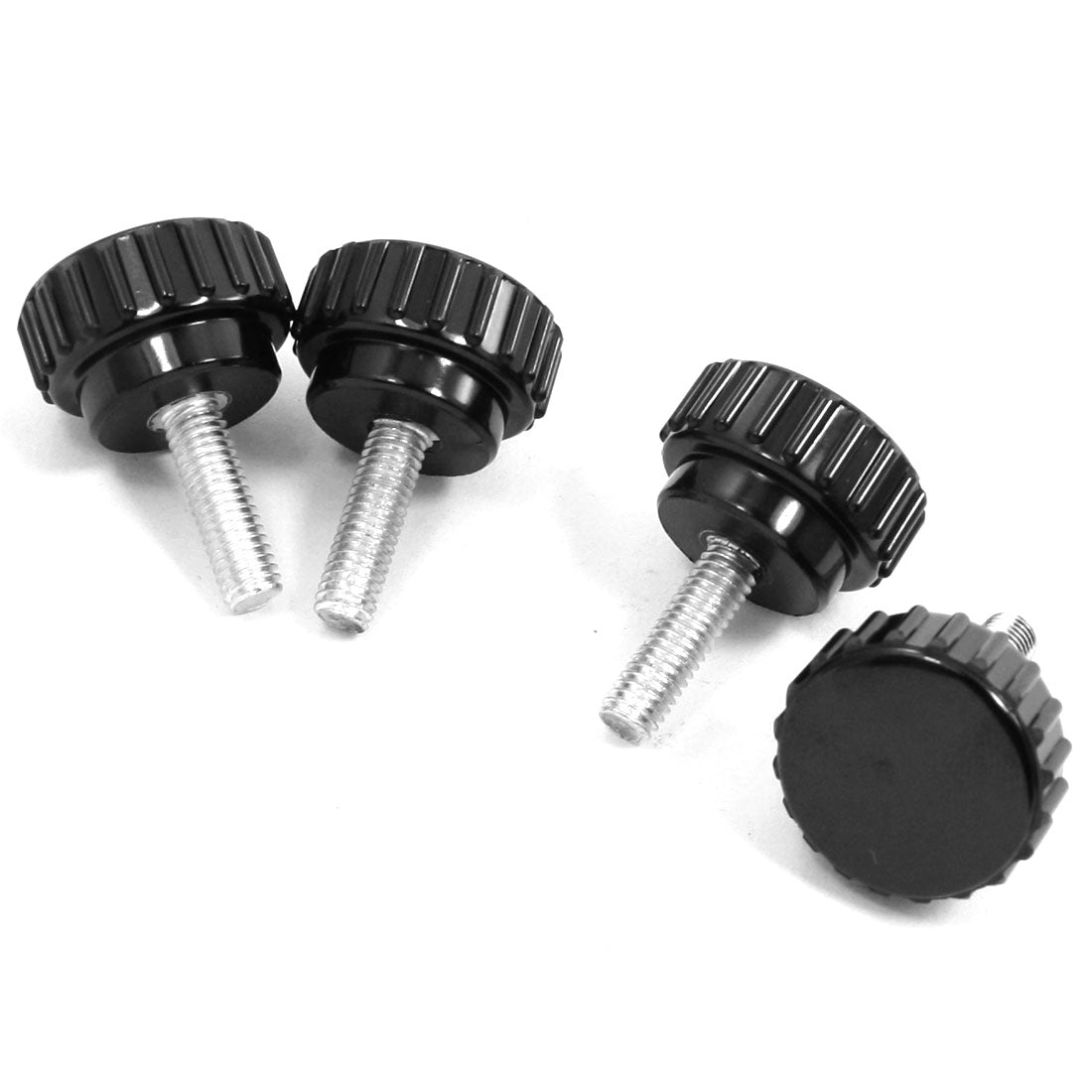 Harfington 4 Pcs Black 6mm Male Threaded 36mm Long Knurled Grip Knobs Replacement