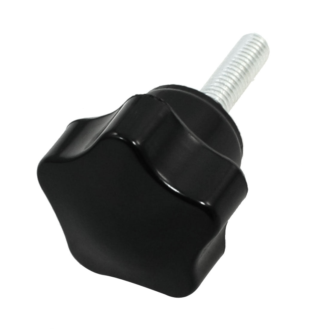 Harfington Black M6 x 25mm Male Thread 30mm Dia Star Shaped Head Clamping Screw Knob
