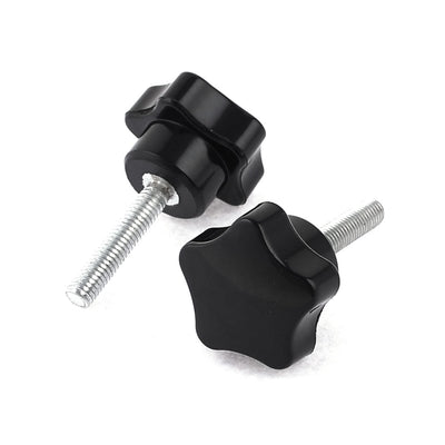 Harfington M6 x 30mm Male Metal Screw Plastic Clamping Knob Grip Handle 2 Pcs
