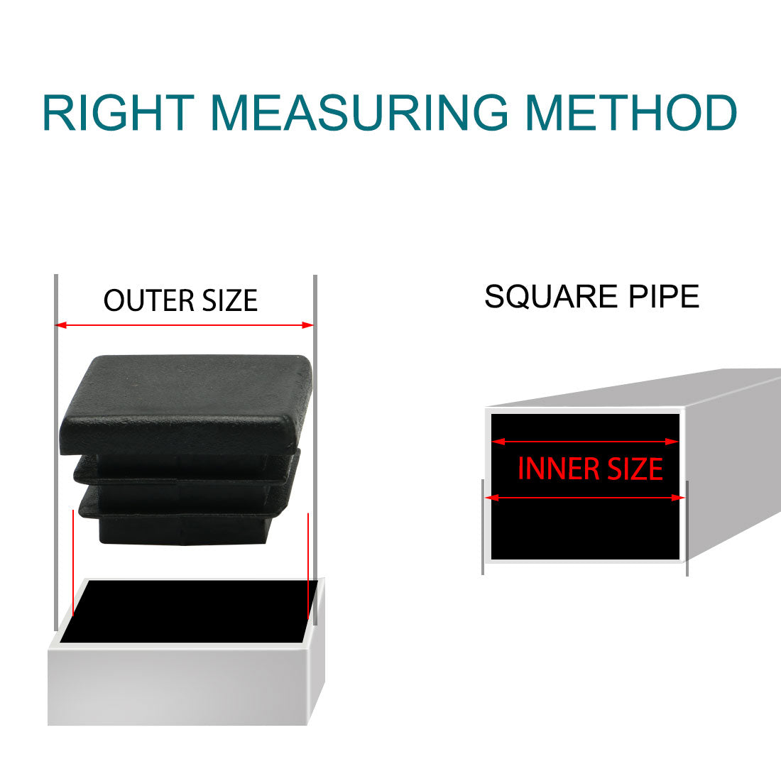 Harfington 15 Pcs Plastic Square Blanking End Caps Tubing Tube Inserts 25mm x 25mm
