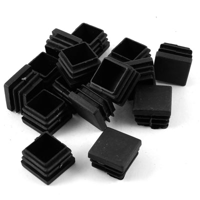 Harfington 15 Pcs Plastic Square Blanking End Caps Tubing Tube Inserts 25mm x 25mm