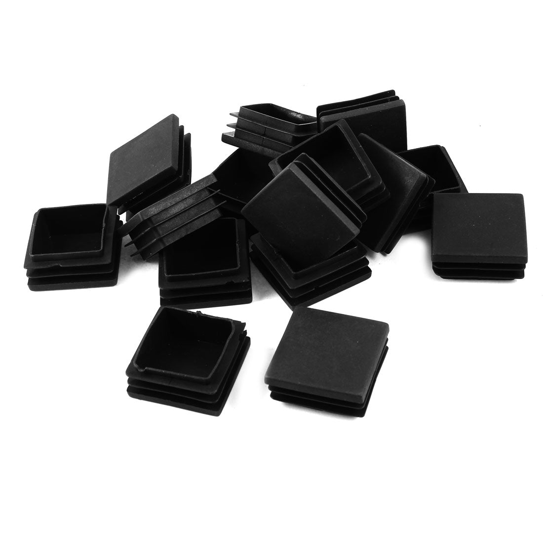Harfington 15 Pcs Plastic Square Blanking End Caps Tubing Tube Inserts 40mm x 40mm