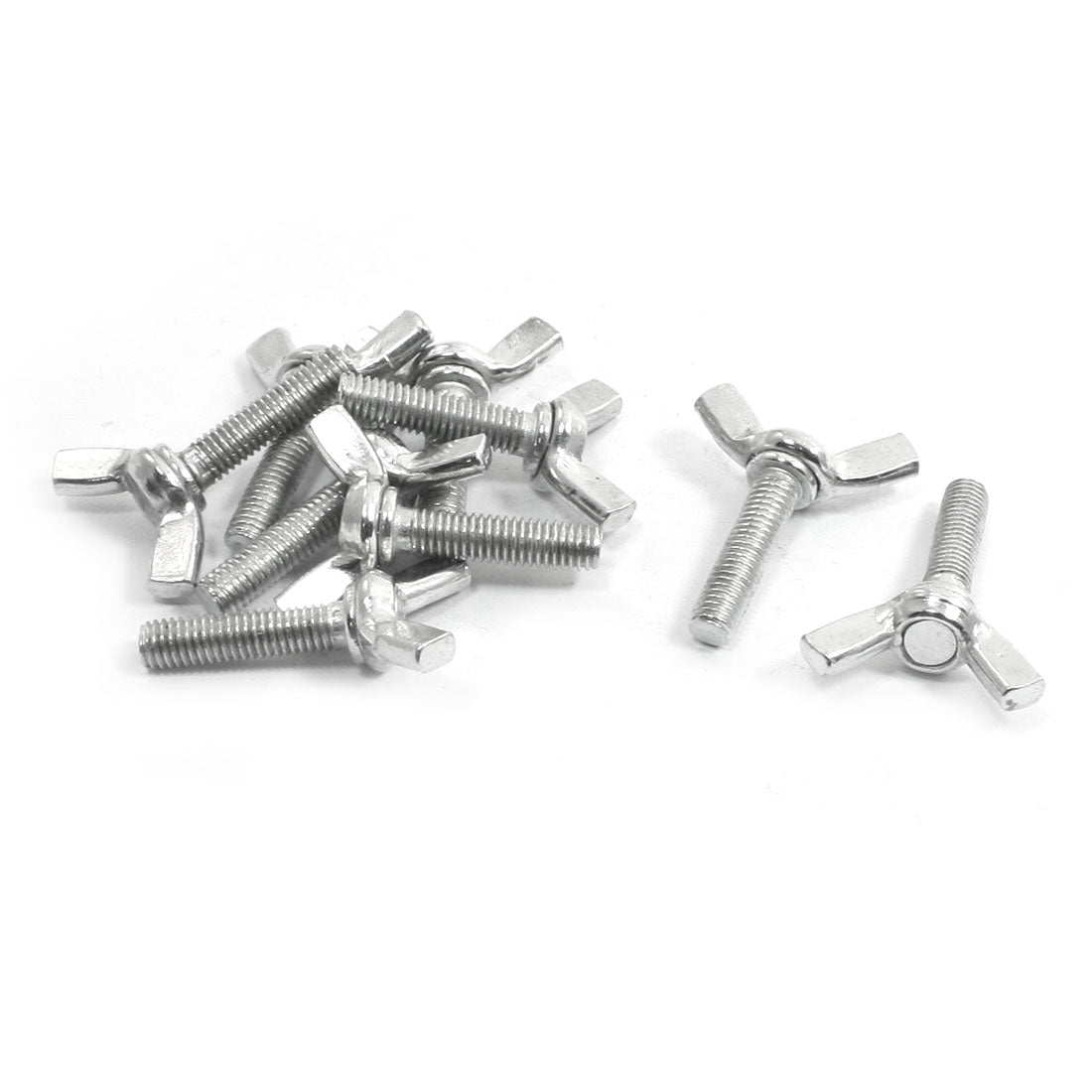 Harfington 9pcs Silver Tone Metal Wing Screws 5mm x 20mm for Floorstand